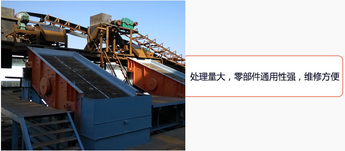 圓振動篩處理量大，零部件通用性強，維修方便。